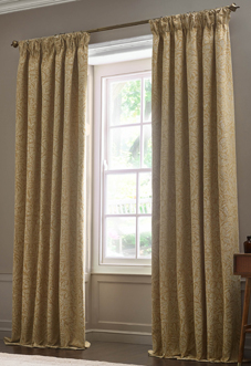 Acorn Tonal Pencil Pleat, Gold - Ready Made Curtains